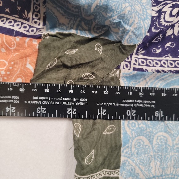 Reclaimed Vintage Men Short Sleeve Button Up Shirt Small Paisley Patchwork - Picture 5 of 10